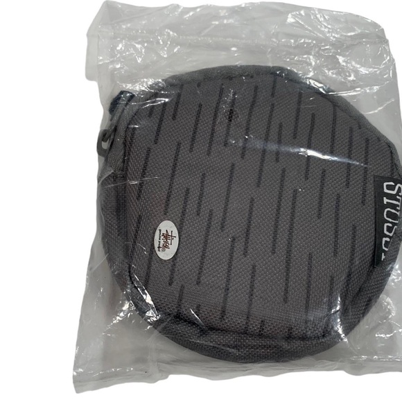 Vintage Stussy x Futura Gray & Black Rain Drop Print Small Wallet Coin Pouch - Picture 2 of 3